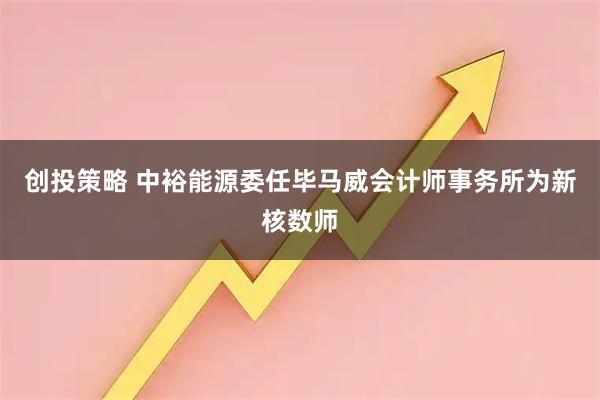 创投策略 中裕能源委任毕马威会计师事务所为新核数师
