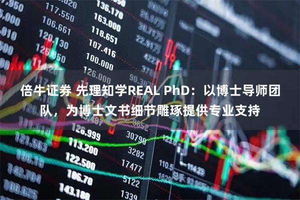倍牛证券 先理知学REAL PhD：以博士导师团队，为博士文书细节雕琢提供专业支持